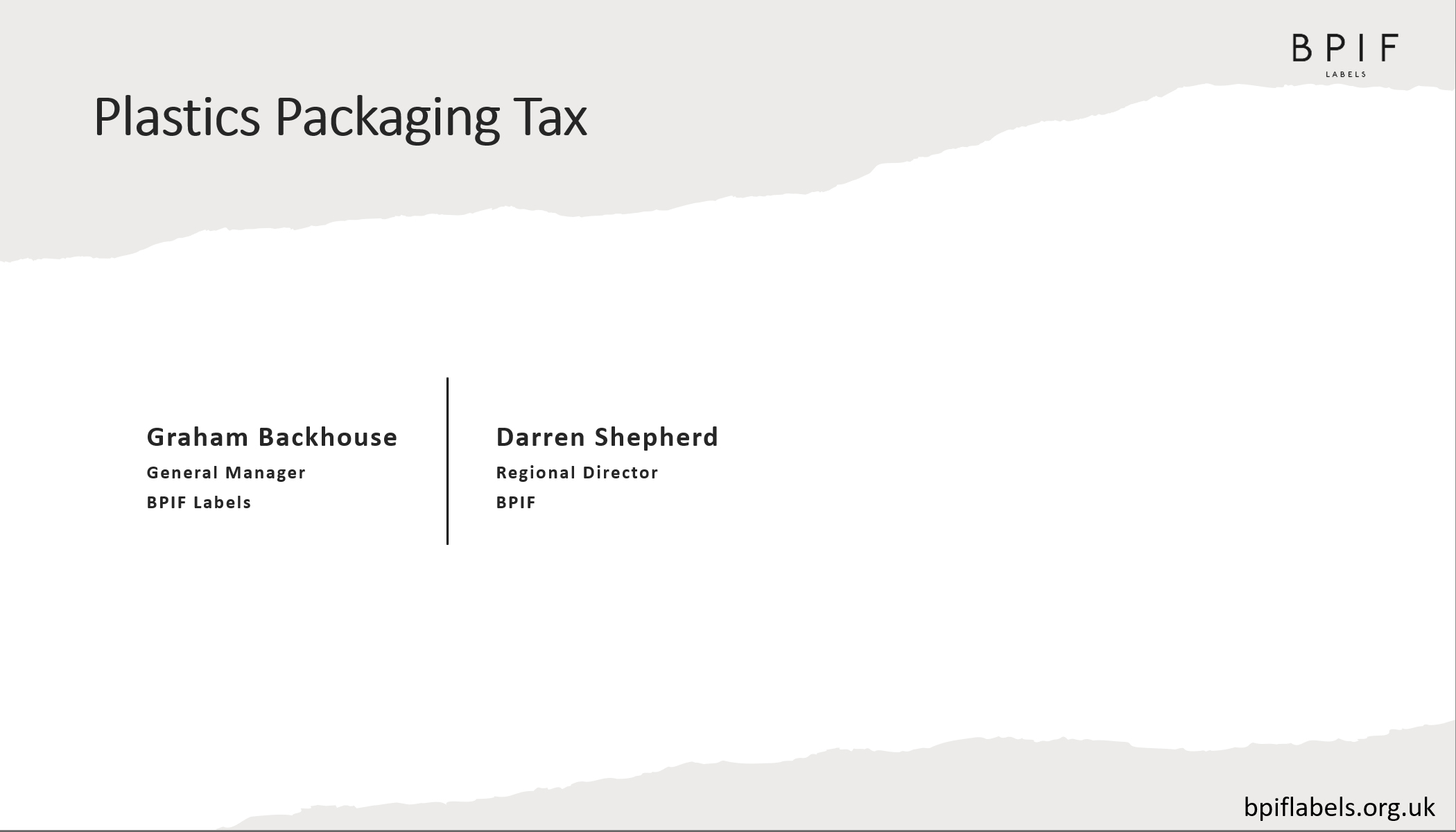 Plastics Packaging Tax
